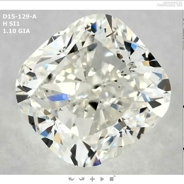 Cushion  1.1 ct H SI1  VG G F