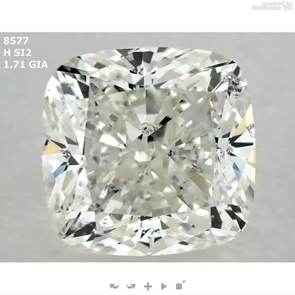 Cushion  1.71 ct H SI2  EX VG N
