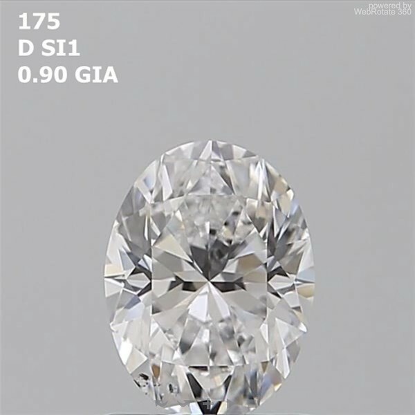 Oval  0.9 ct D SI1  EX VG N