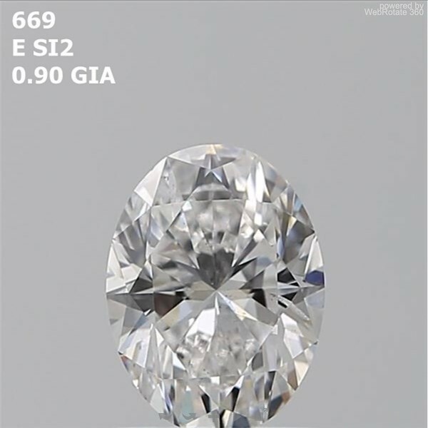 Oval  0.9 ct E SI2  EX VG N