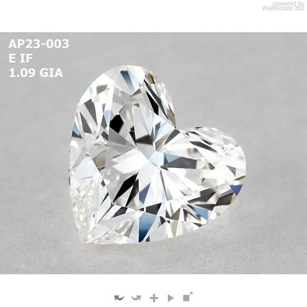 Heart  1.09 ct E IF  VG VG F