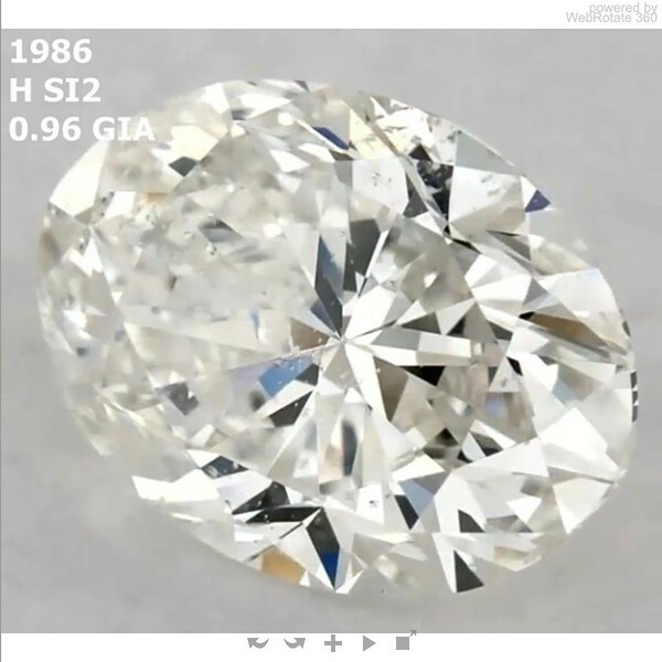 Oval  0.96 ct H SI2  VG G N