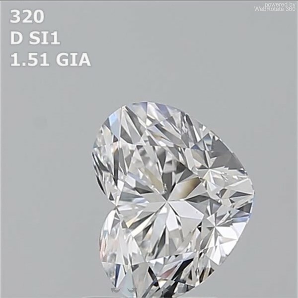 Heart  1.51 ct D SI1  EX EX N