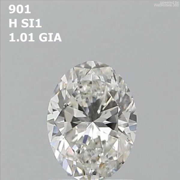 Oval  1.01 ct H SI1  EX EX N