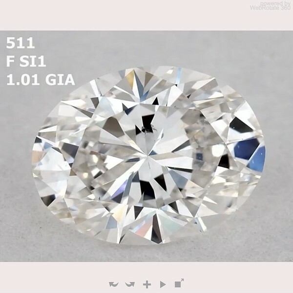 Oval  1.01 ct F SI1  EX VG N
