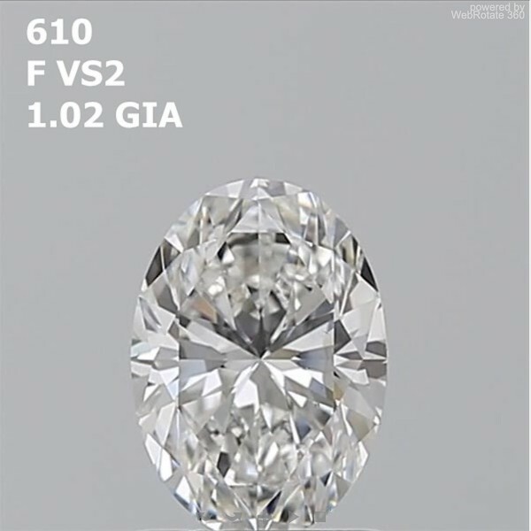 Oval  1.02 ct F VS2  EX EX N