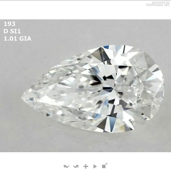 Pear  1.01 ct D SI1  EX VG F