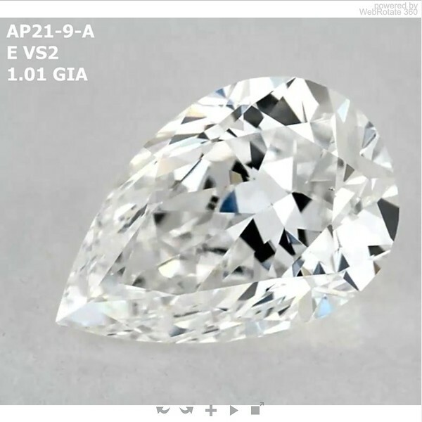 Pear  1.01 ct E VS2  VG G F