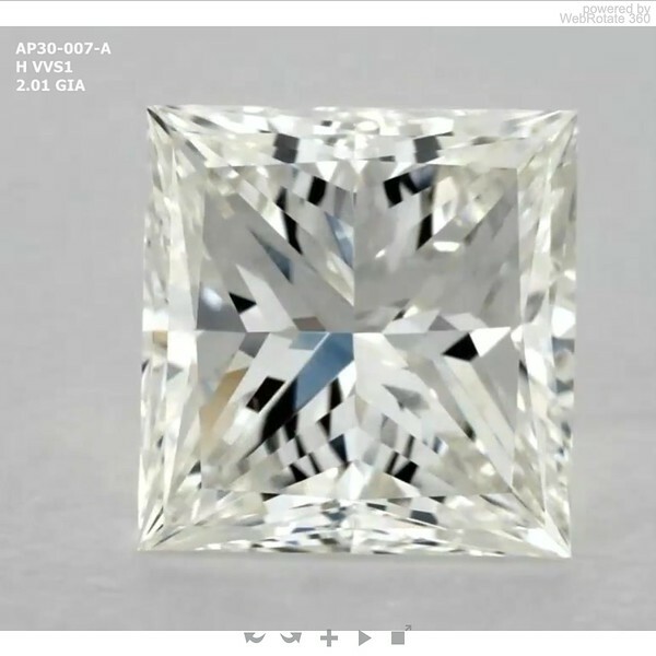 Princess 2.01 ct H VVS1  VG G N