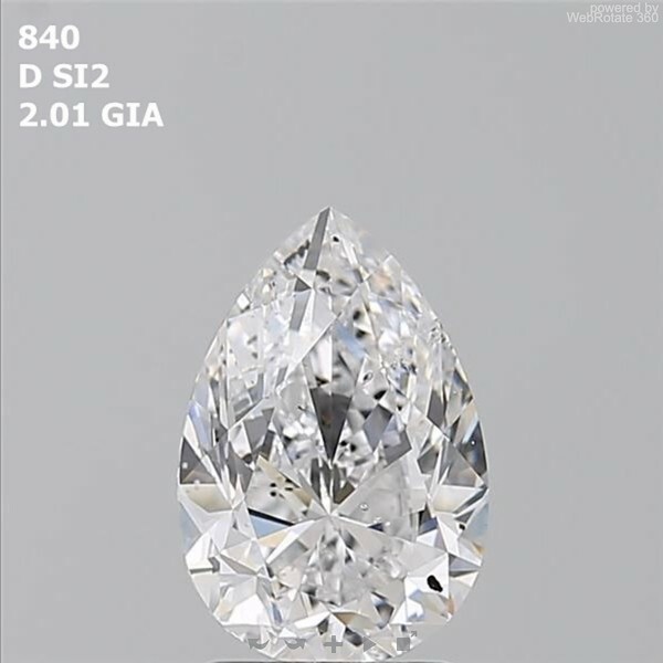 Pear  2.01 ct D SI2  EX EX N