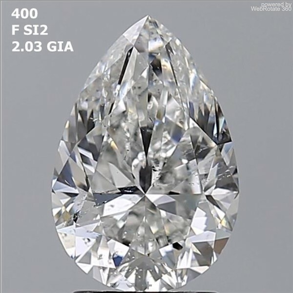 Pear  2.03 ct F SI2  EX VG N