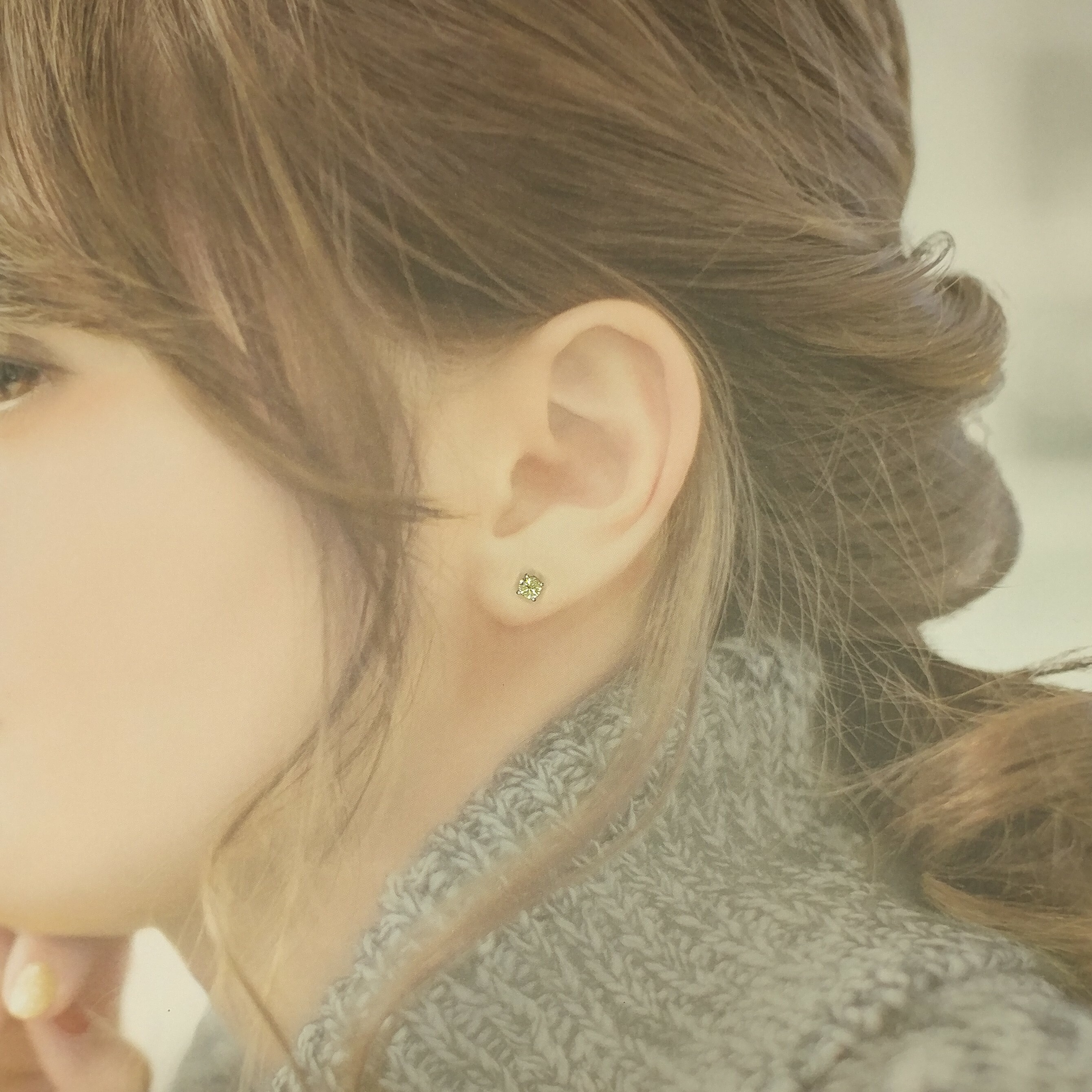 全新18K白金【主石50份鑽石】耳環