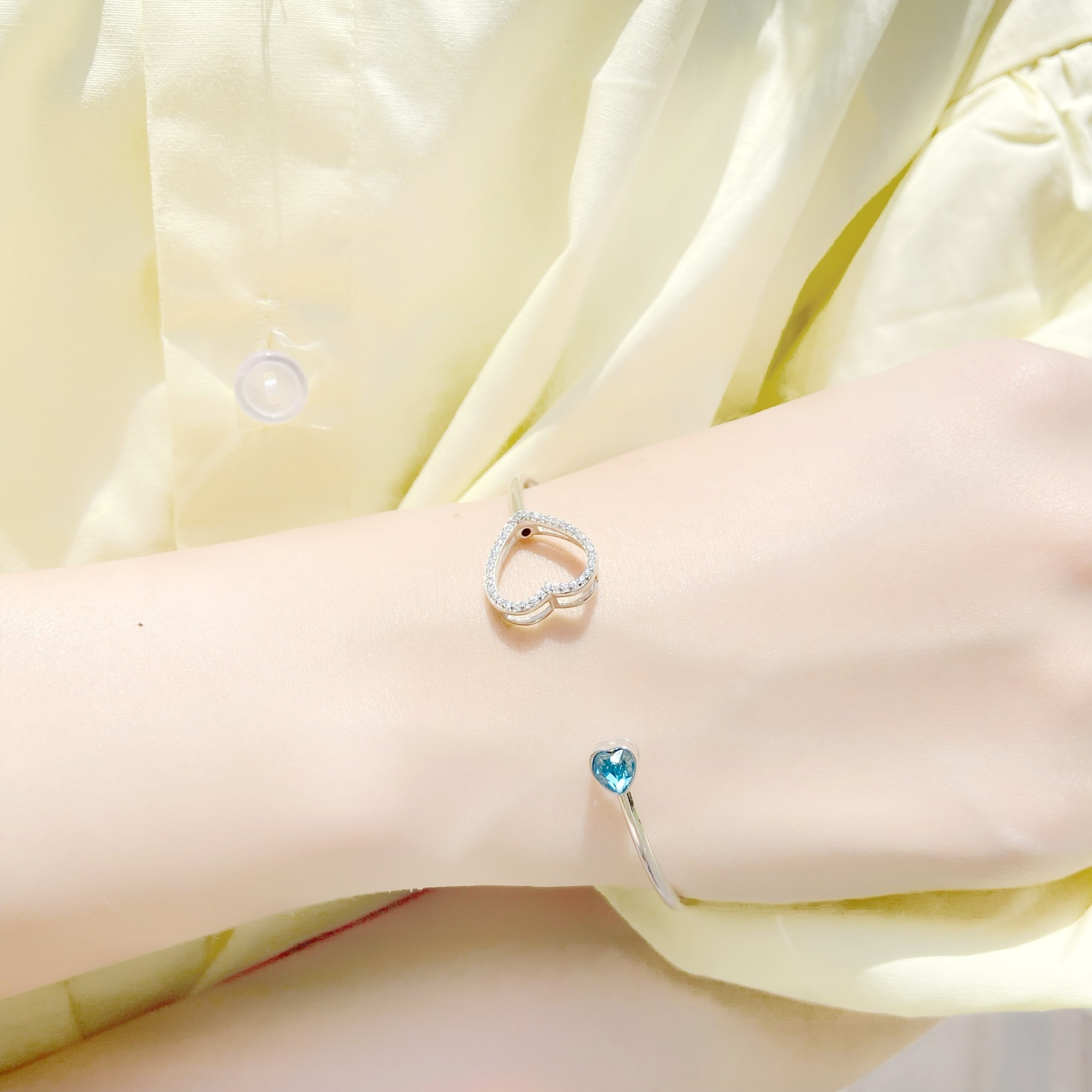 | 925純銀・ 白金・奧地利水晶 | 說不完的愛你手鐲 | BR0645 |