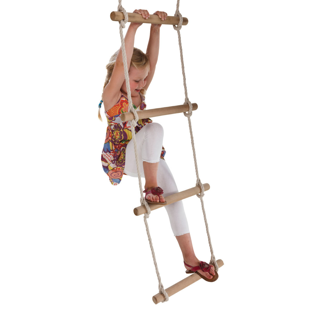 wooden rungs rope ladder (5 rungs)