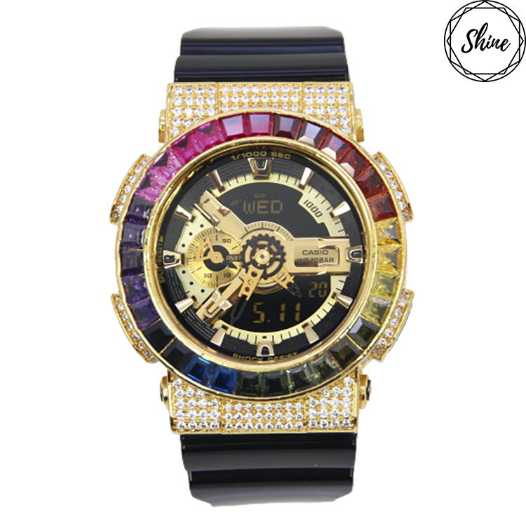 金色 改裝手錶 GA-110GB-1A - 彩虹