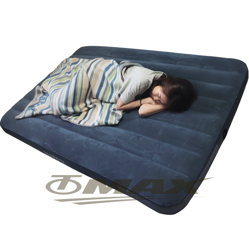 INTEX-標準雙人-新一代線拉纖維充氣床墊+插電式兩用打氣機 破盤下殺 OMAX歐妹思購物網