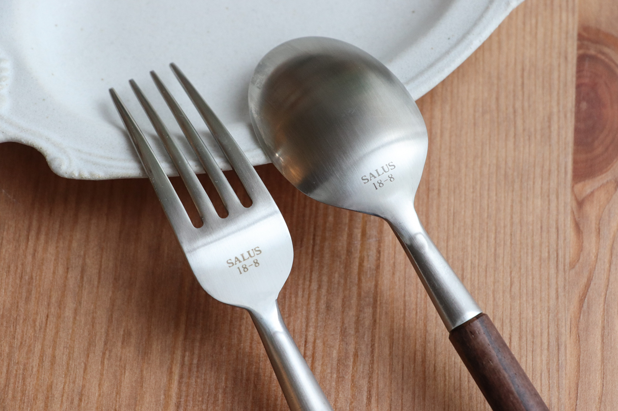 日本 SALUS 紅木 不鏽鋼 西餐叉匙
