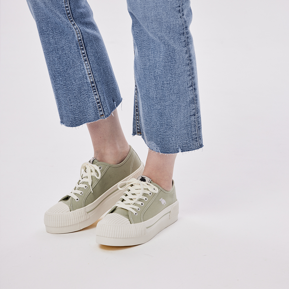 moz Swedish moose increased canvas biscuit shoes-green