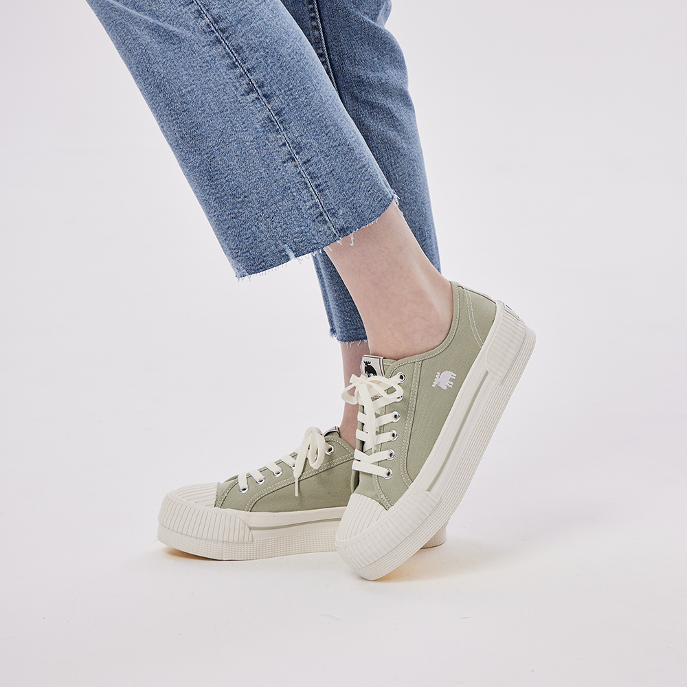 moz Swedish moose increased canvas biscuit shoes-green