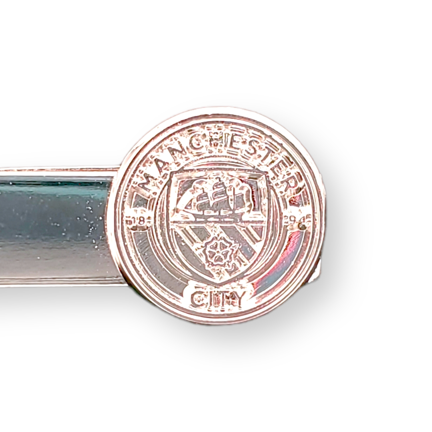 曼城純銀色會徽領帶夾