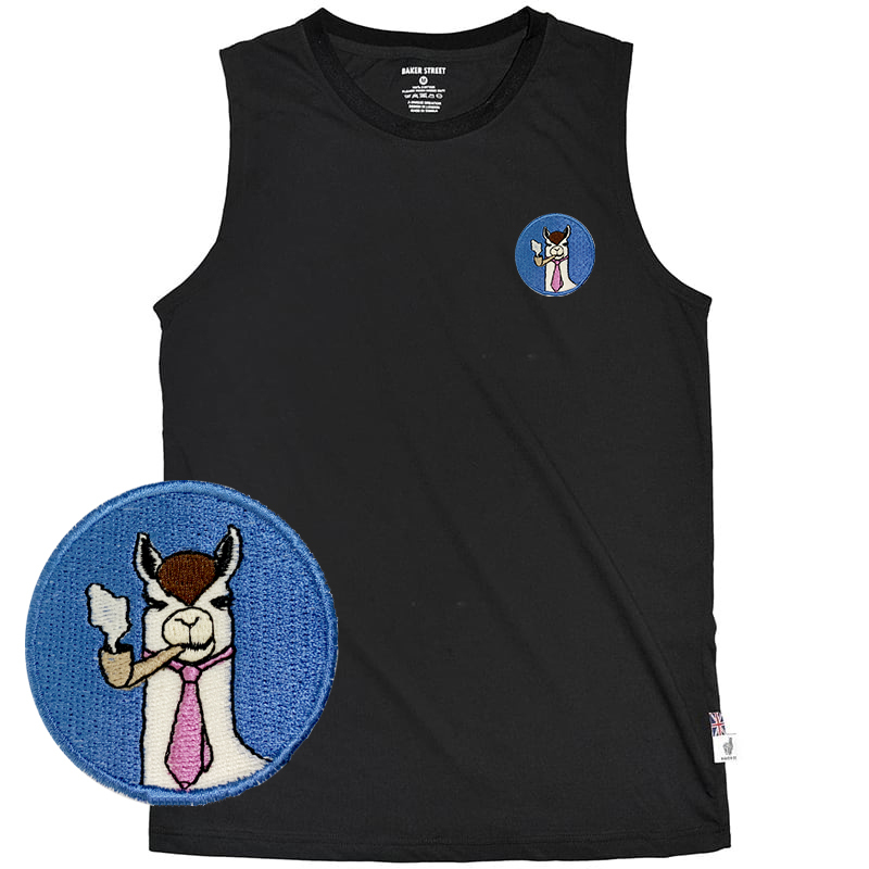 Embroidery-Smokin' Alpaca 藍圈煙斗 刺繡 無袖背心