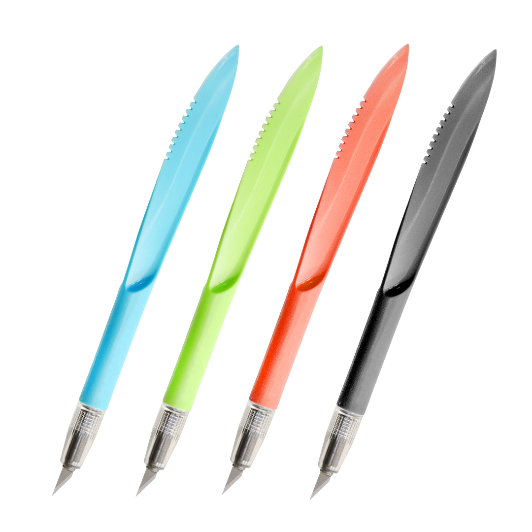 【翼字尾筆刀】 拆信刀 橡皮擦雕刻 模型刻筆刀 (附贈6片替換刀片)