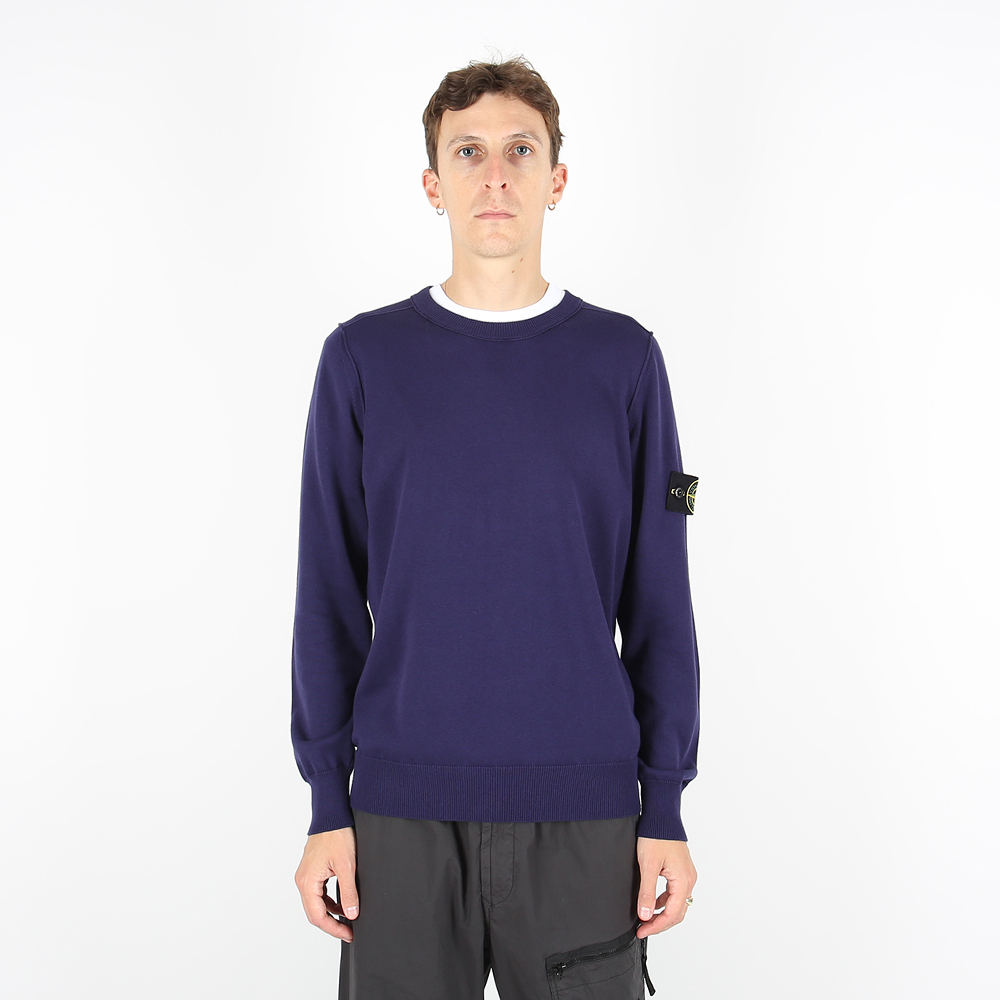 Stone Island 100％純棉 針織衫 深藍色