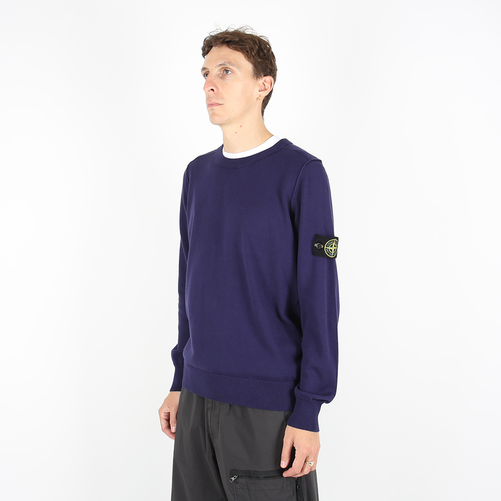 Stone Island 100％純棉 針織衫 深藍色