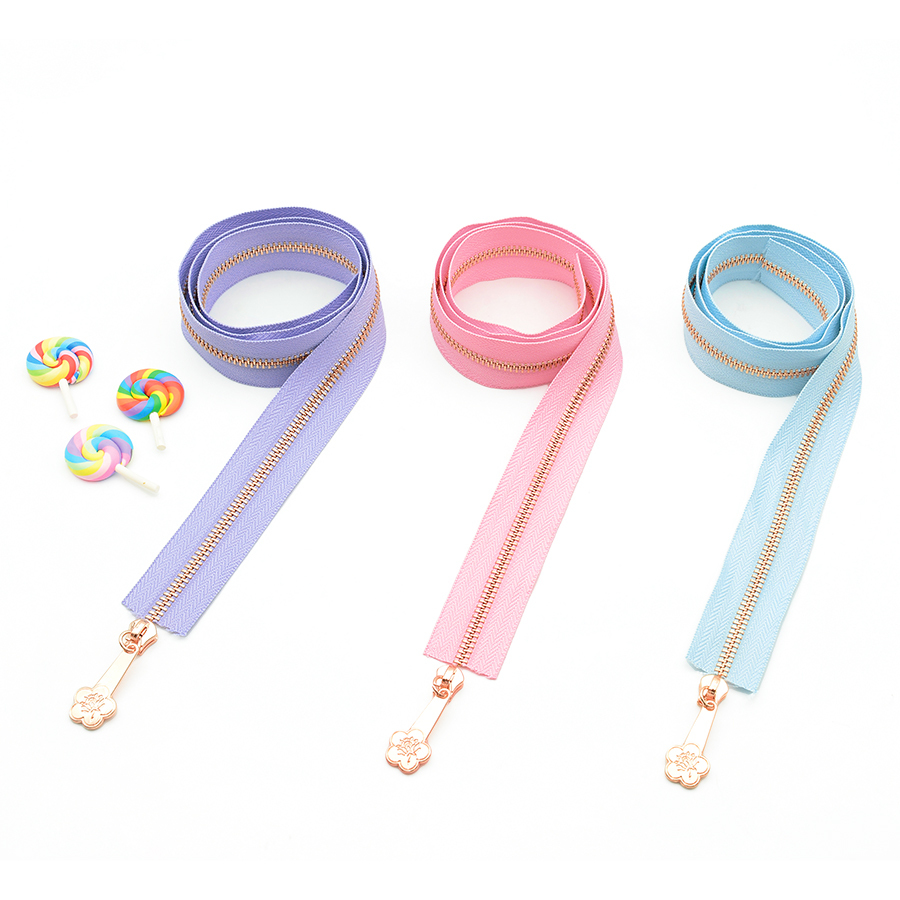 玫瑰金屬齒碼裝拉鍊 / 玫瑰金拉鍊頭可選購