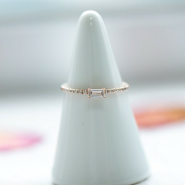 18K French Baguette Diamond Ring