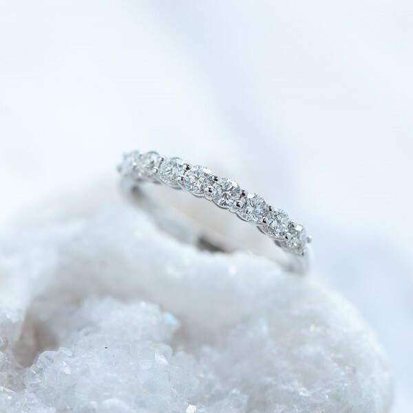 18K 2.6mm Half Eternity Diamond Ring