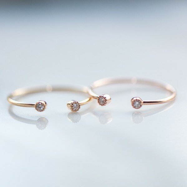 18K Ouvert Diamond Ring