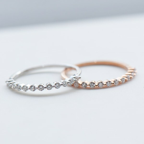 18K Single Prong Eternity Diamond Ring