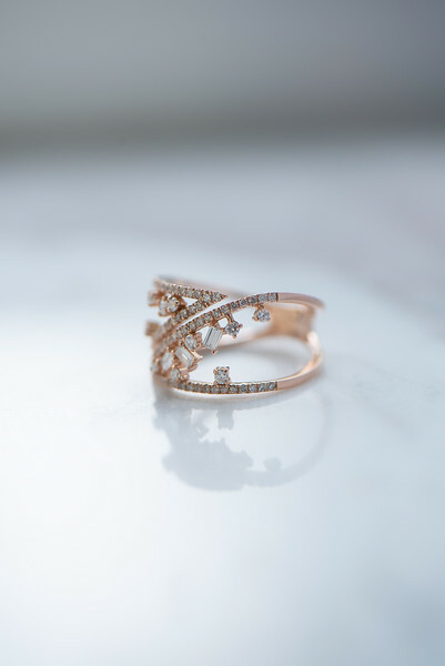 18K Starry night diamond ring