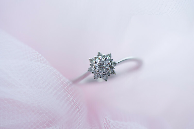 18K Sunflower diamond ring