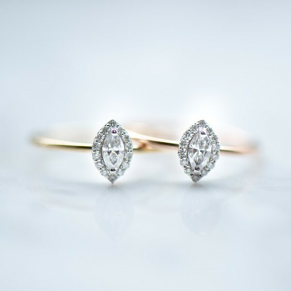 18K Halo Marquise Diamond RIng