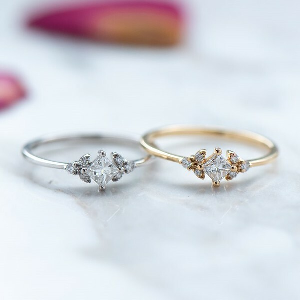 18K Fresca Princess Cut Diamond Ring