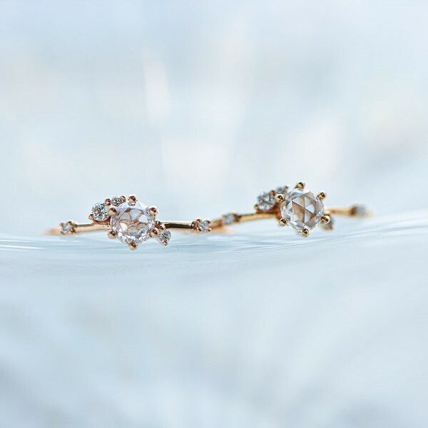 18K Fusion Rose Cut Diamond Ring