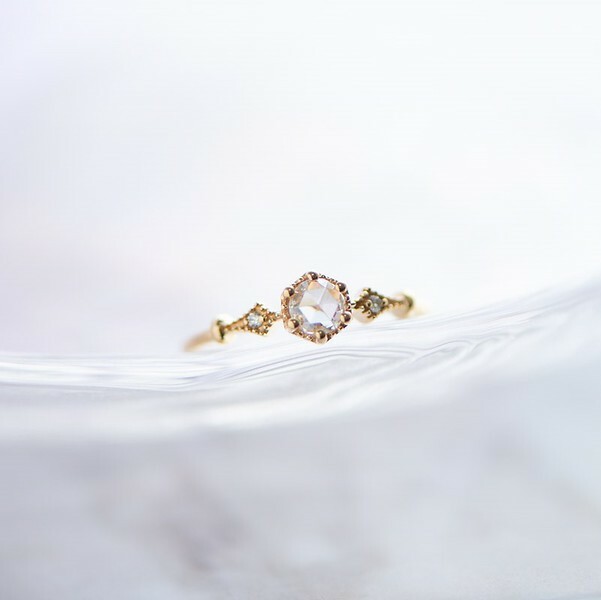 18K Vin Rose Cut Diamond Ring