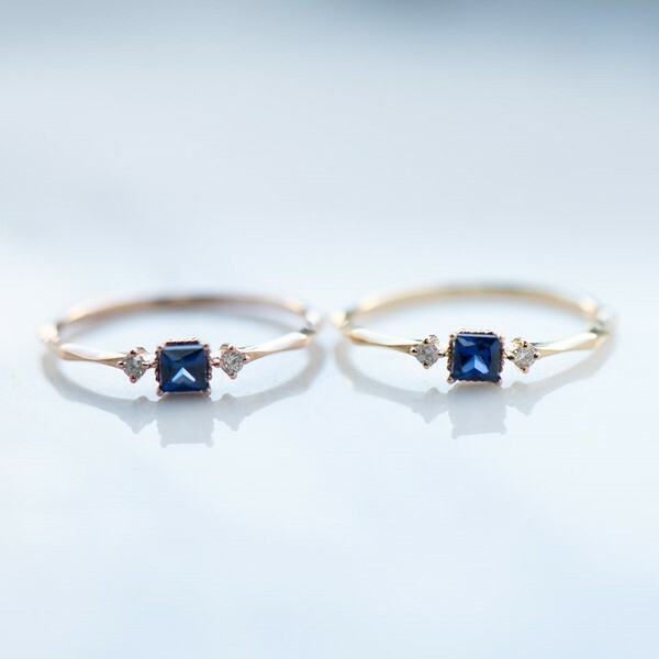 18K Cruzar Blue Sapphire Diamond Ring