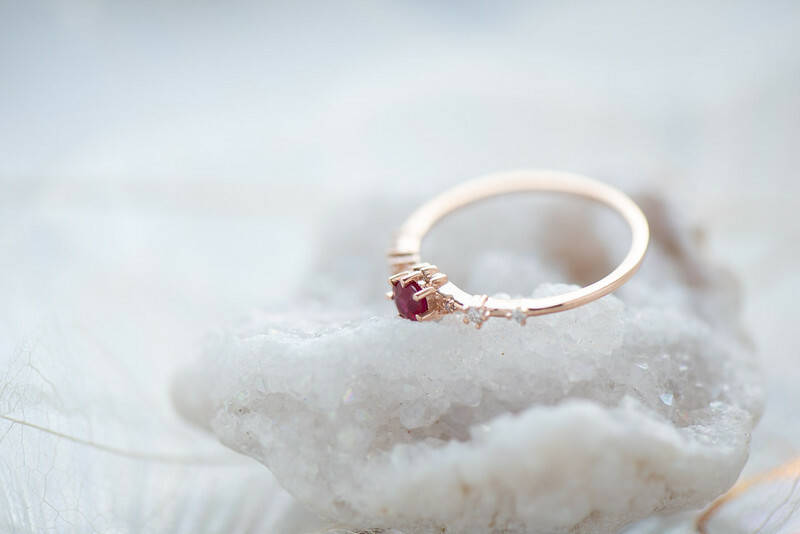 18K Classy Ruby diamond ring