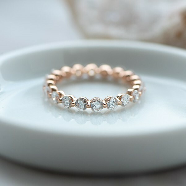 18K Single Prong Full Eternity Ring