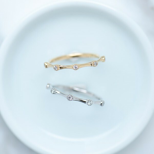 18K Tree Bone Diamond Ring