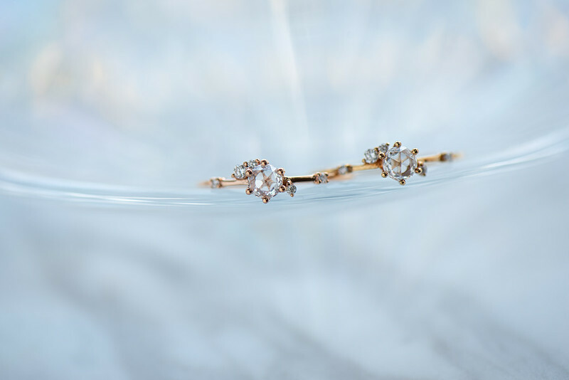 18K Fusion Rose Cut Diamond Ring