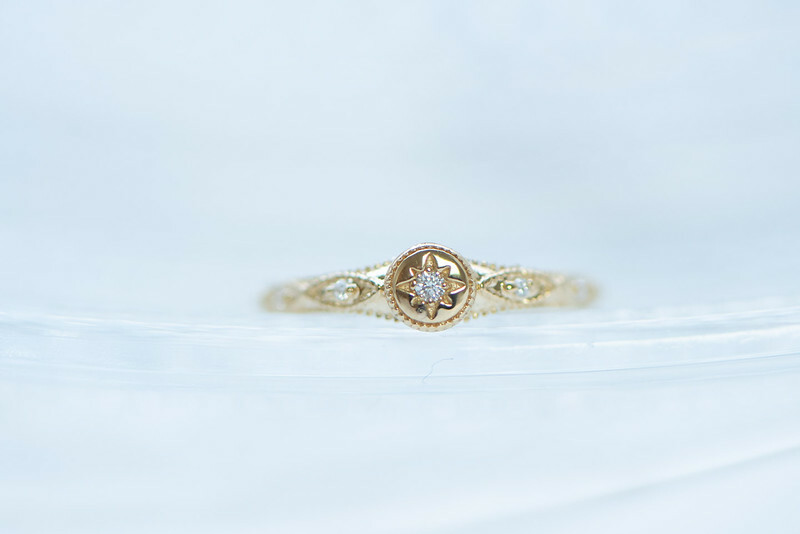 18K Gothic Vin Diamond Pinky Ring