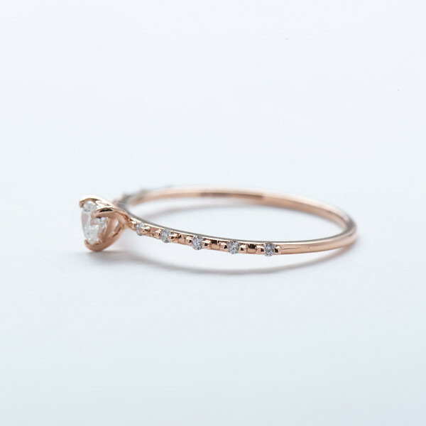 18K Baby Heart Diamond Ring