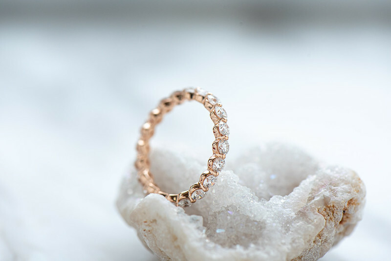 18K Single Prong Full Eternity Ring