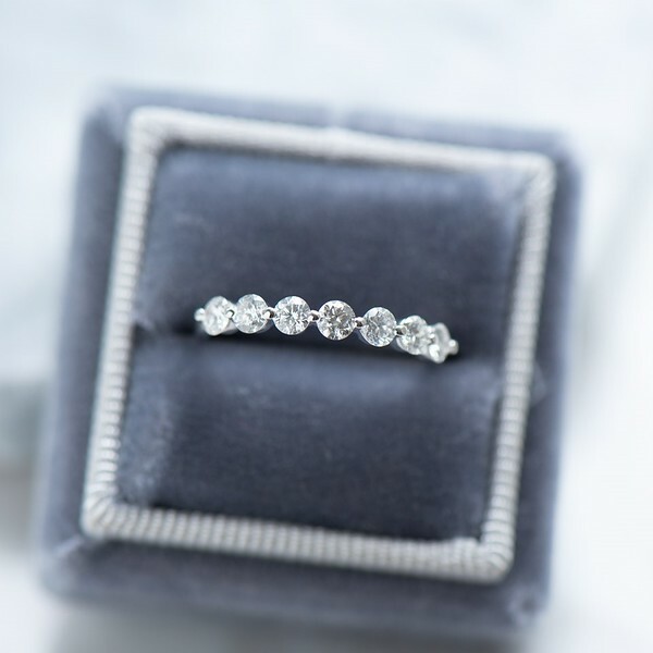 18K Single Prong Diamond Eternity Ring