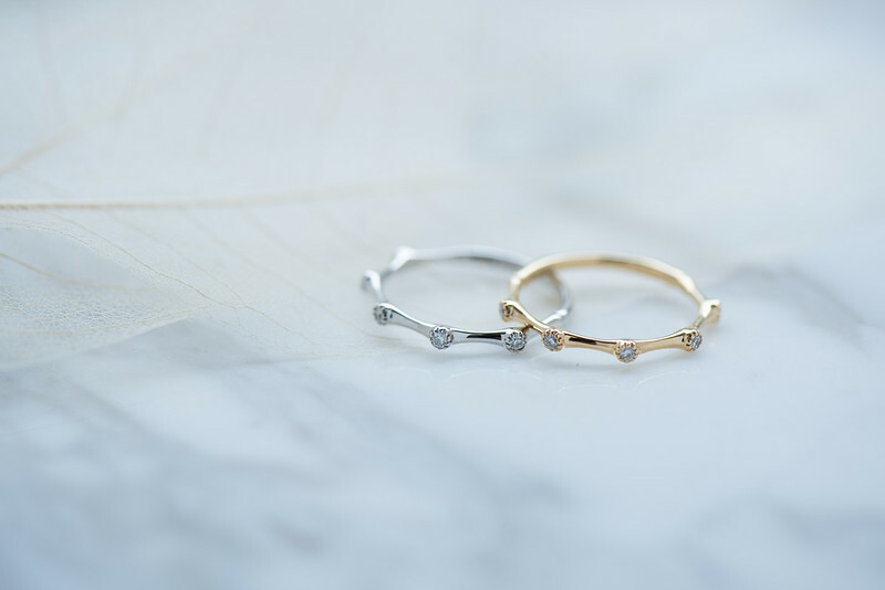 18K Tree Bone Diamond Ring