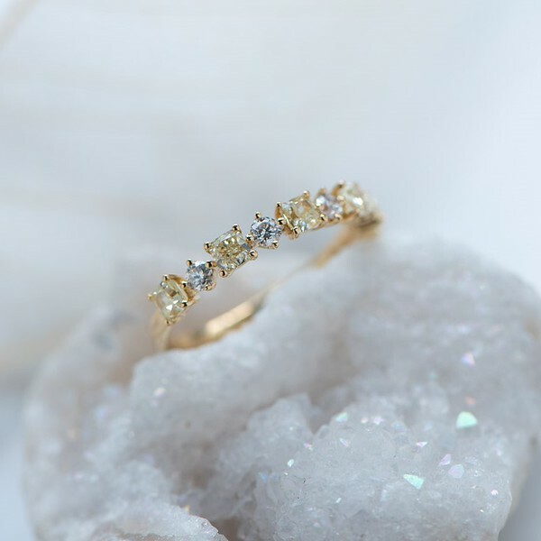 18K Yellow & White Diamond Ring